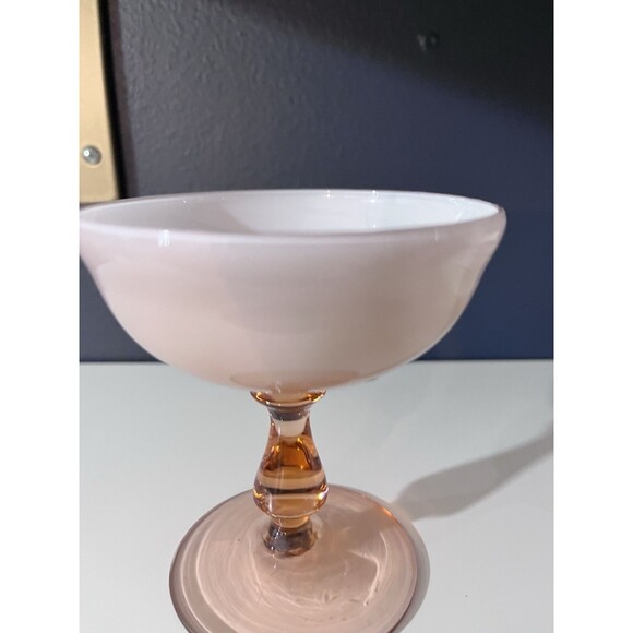Carlo Moretti Cased Pink Champagne Sherbet Glass Encased Glass 4 in Height - Picture 3 of 7